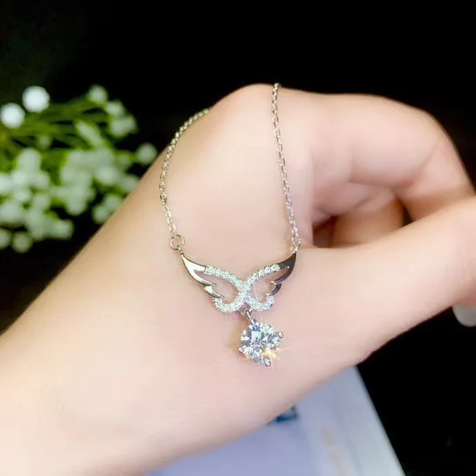 Супер горячее Moissanite ожерелье, серебро 925 пробы, драгоценный камень 1 карат, красивый цвет, настоящий Муассанит