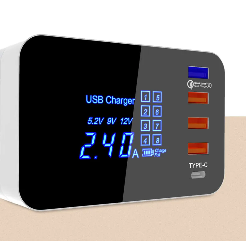 4.Fast Charging Wireless Charger 5 USB Port Charger Adapter
