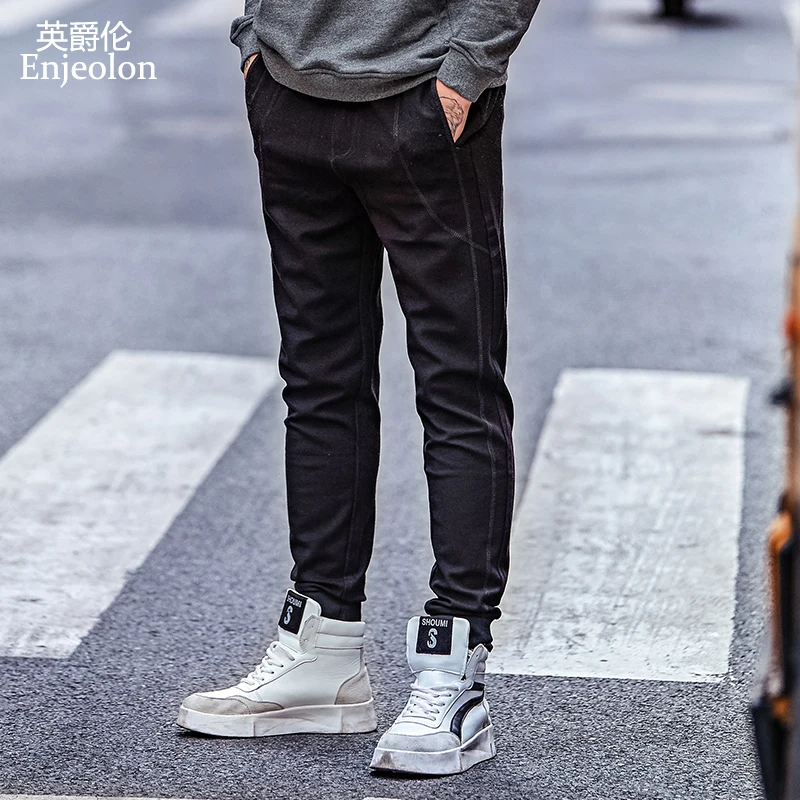 

Enjeolon brand spring long trousers pants men casual sweatpants for men quality casual pants males KZ6197