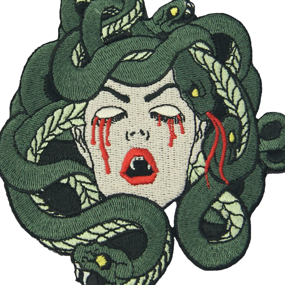 Patch Iron-On Medusa Gorgon Embroidered Applique Patches For Jackets