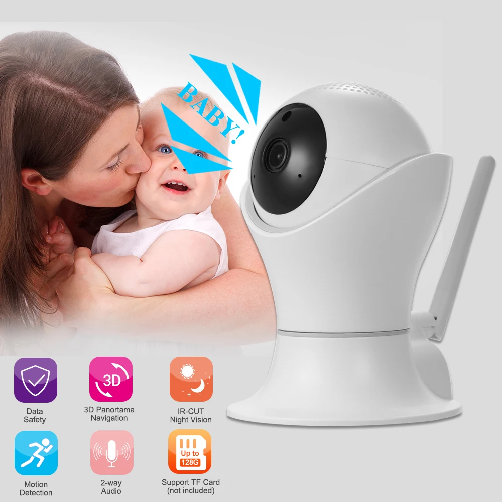 

1080P WiFi IP camera Pan Wireless Camera CCTV Baby Monitor WiFi Camera 2-way Audio Motion Detection Home Security Surveillance