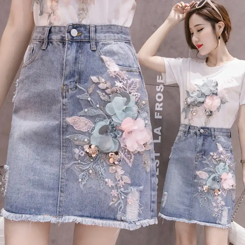 top with jeans skirt