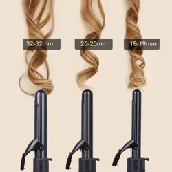 Pro 3 части Сменные щипцы для завивки волос машина керамические щипцы для завивки волос мульти-размер ролик термостойкая перчатка Набор для