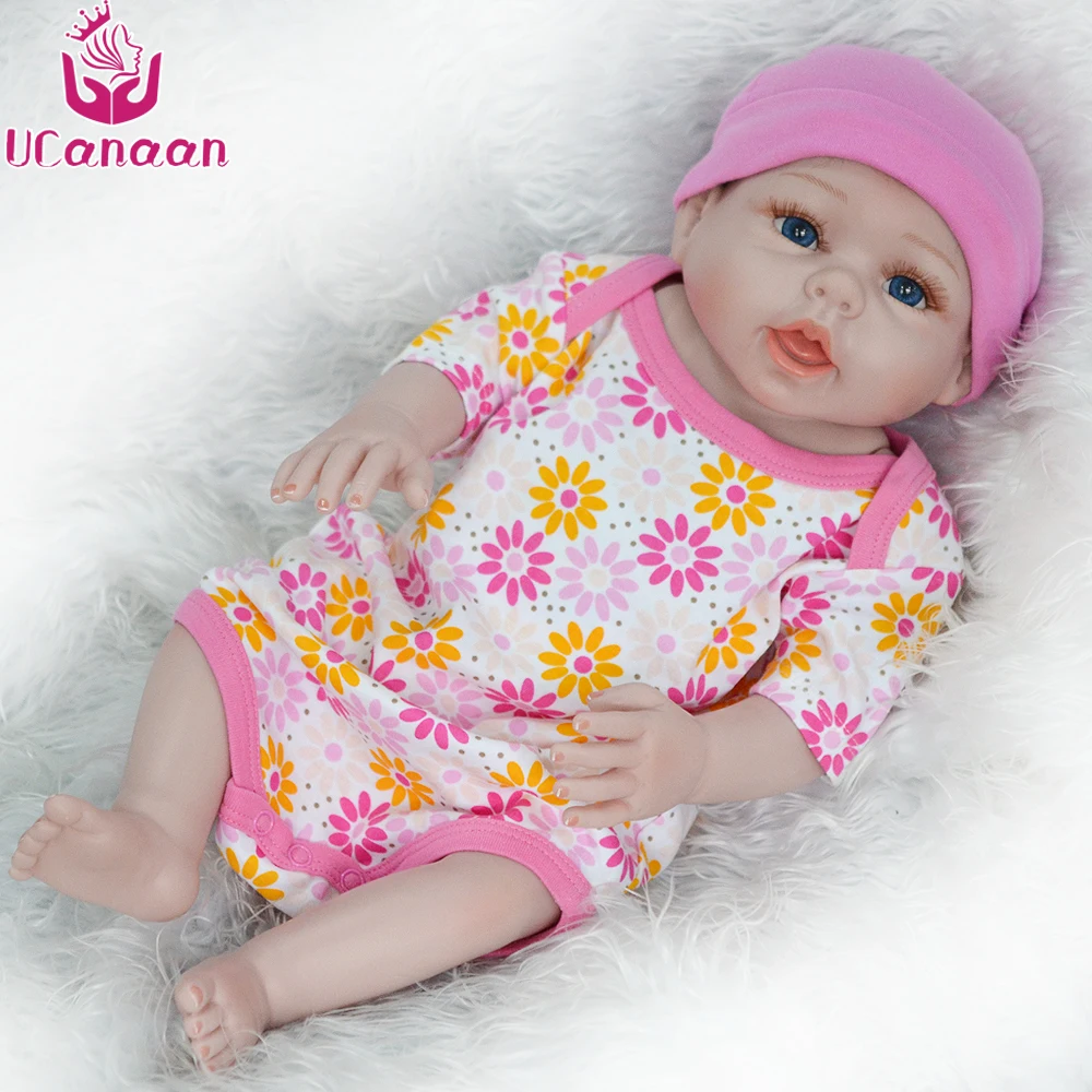 

UCanaan 20''/ 50cm Full Silicone Reborn Dolls For Children Early Education Doll Reborn Babies Girl Newborn Kids Toys Collection
