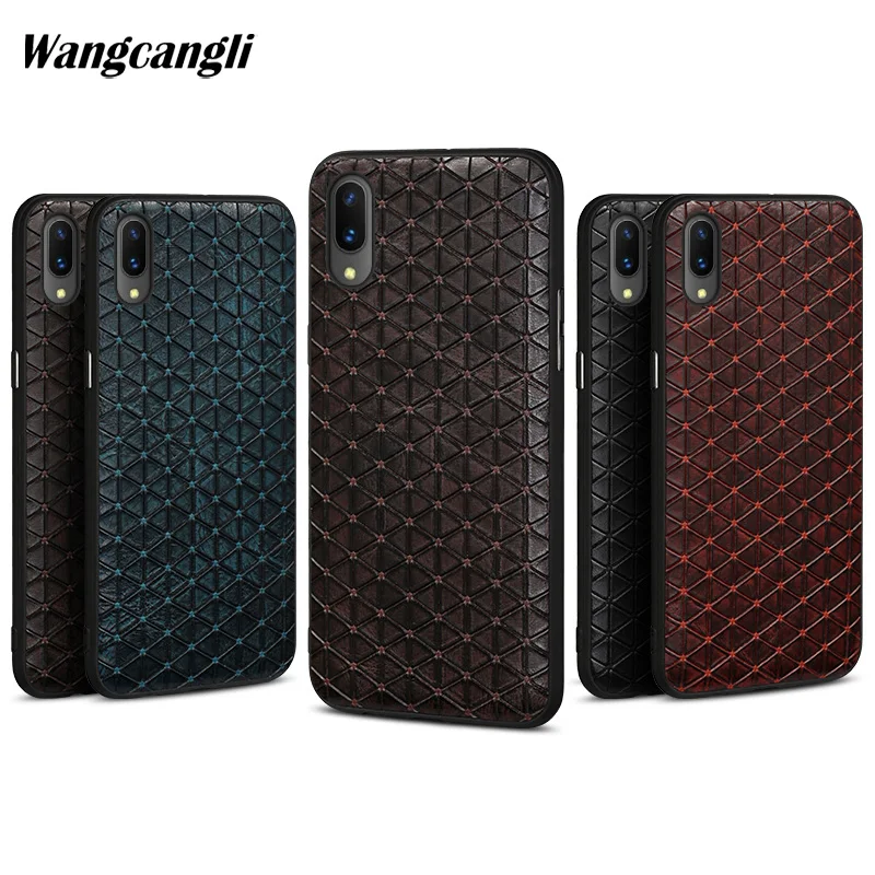

Wangcangli Business natural cowhide mobile phone case for vivo x20 leather custom anti-fall dust all-inclusive phone case