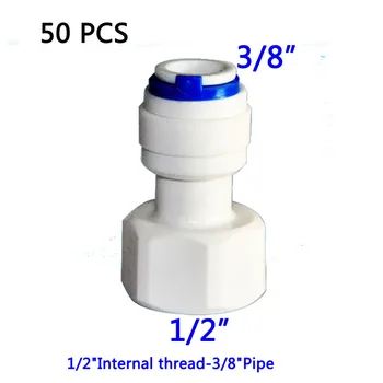 

50PCS 1/2" Internal thread to 3/8" Straight connector 13/8" OD Tube -1/2" BSP Female threaded Straight Quick Connection