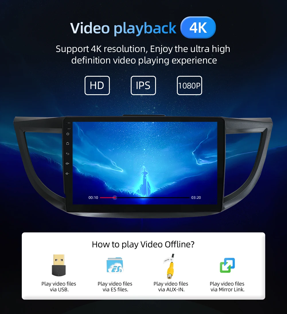 8 ядерный Android 9,0 2 Din автомобильный DVD мультимедийный видео плеер GPS автомобильный радиоприёмник Авто Радио Стерео 10''Audio для Honda CRV 2012