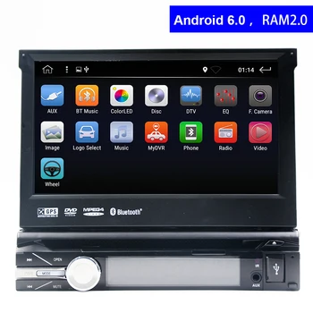 

1024*600 1 Din Android 6.0 Touch Screen Car Multimedia Player with GPS Navigation Bluetooth Radio TV AUX Stereo Auto Car DVD