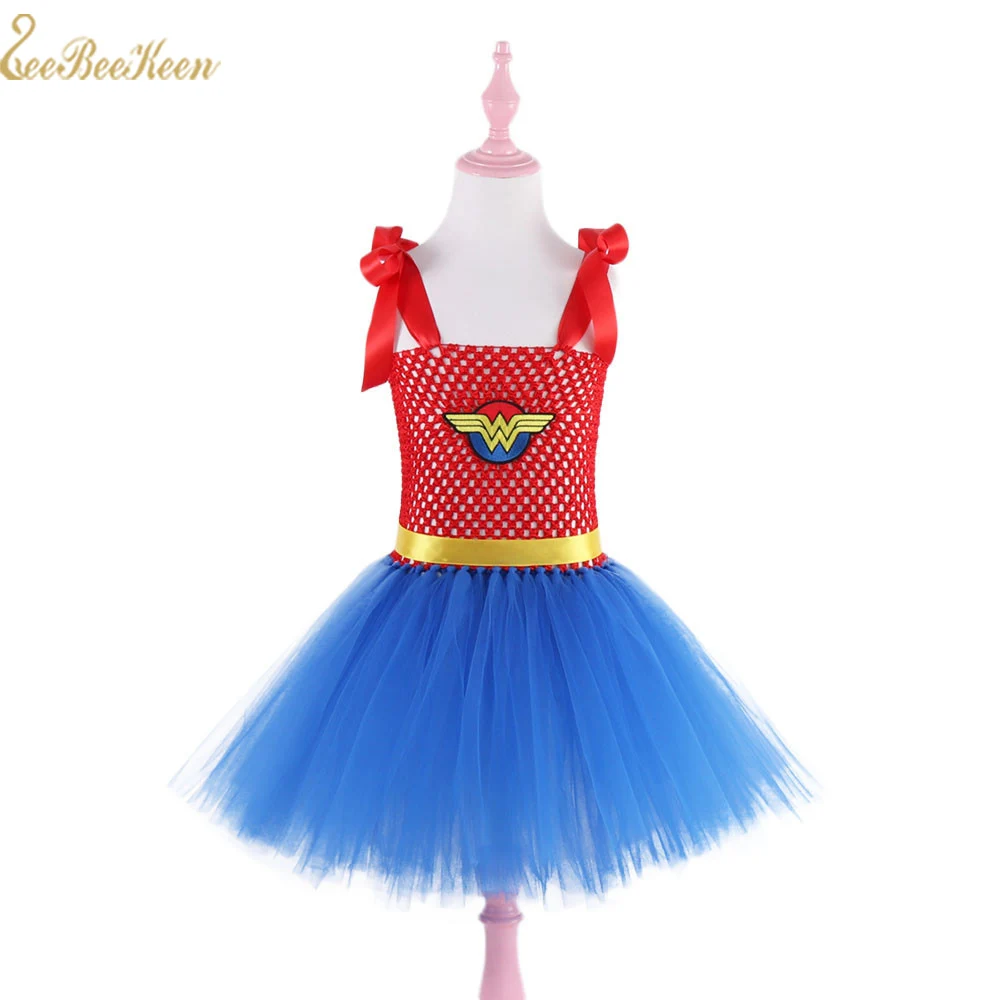 Kid's Gif Wonder Woman Costume Cute Girl Tutu Dress