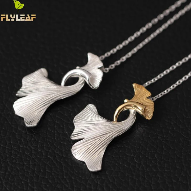 Gold Dipped Over 925 Sterling Silver Lapis Lazuli Ginkgo Leaf Charm Necklace Gold Dipped Over 925 Sterling Silver Lapis Lazuli Ginkgo Leaf Charm Necklace