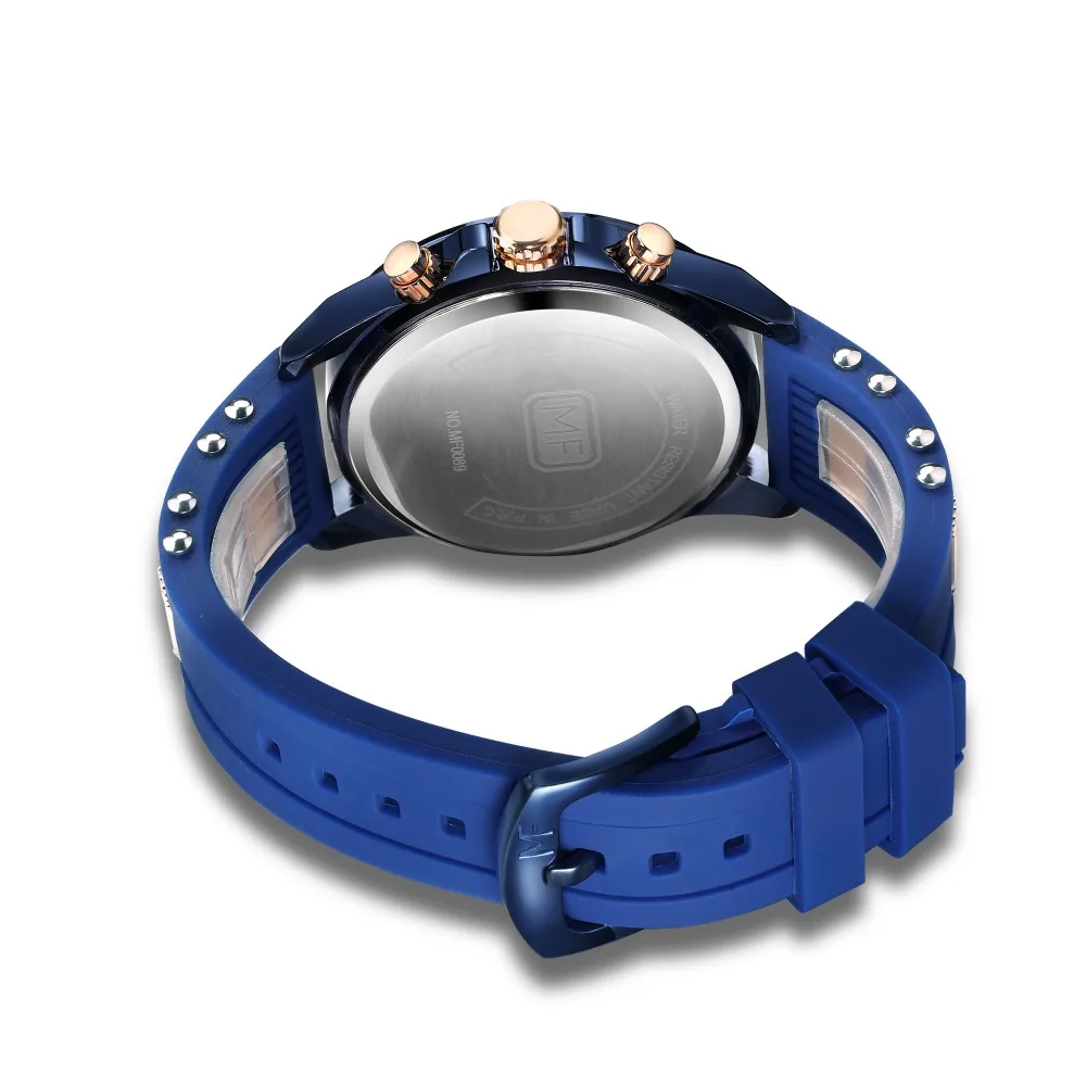 MINIFOCUS Quartz Male Sports Watches Silicone Band Watches Racing Men Students Chronograph Watch Men's Glow Hands Clock MF0089