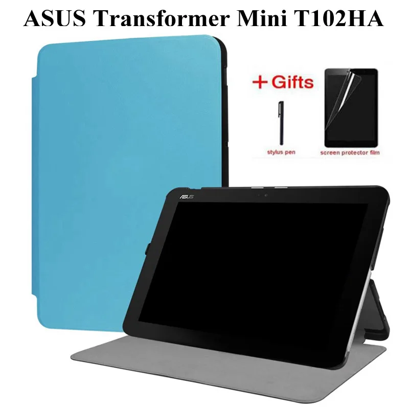 

Slim PU Leather Case For ASUS Transformer Mini T102HA smart stand Cover for Asus T102 ha 10.1 inch tablet case+Film+Pen