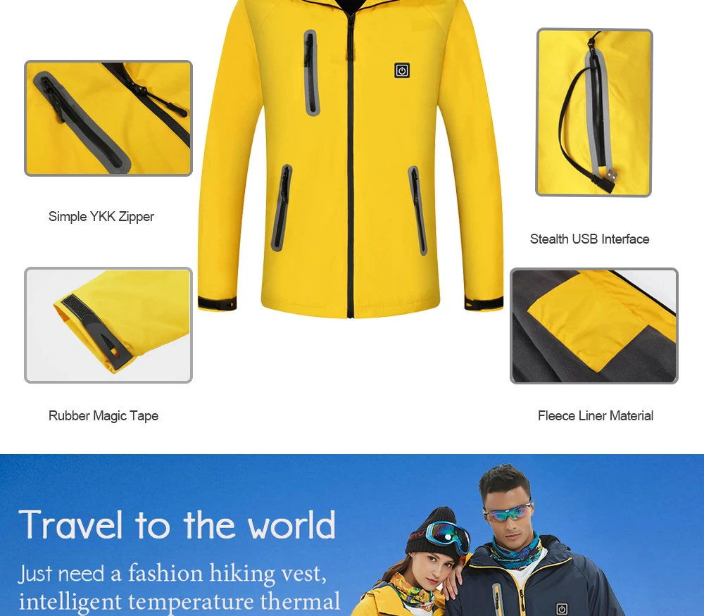 Новая зимняя теплая куртка для спорта на открытом воздухе, катания на лыжах, кемпинга, ветрозащитная водонепроницаемая куртка для женщин и мужчин, с зарядкой от usb, теплая куртка