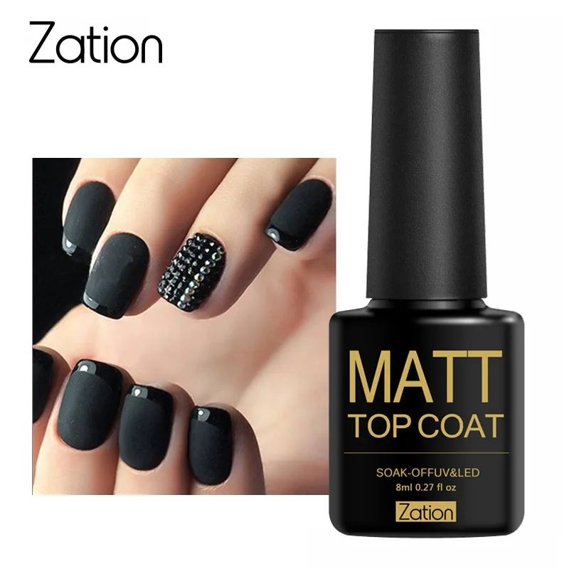 Зация Matte Top Coat UV гель прозрачный Цвет Профессиональный гель-лак для ногтей DIY Nail Книги по искусству Дизайн лаки для ногтей гель матовый