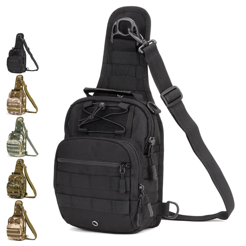 

Men Outdoor Riding Fishing Camp Hiking Nylon Waterproof Chest Bags Pack Molle Tactics Messenger Cross Body Shoulder Bag Rucksack
