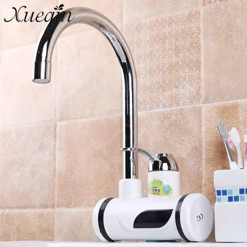 

Basin Faucets Electric Bathroom Water Heater Instant Heating Faucet Digital Display Bathroom Sink Tap Leakage Protection