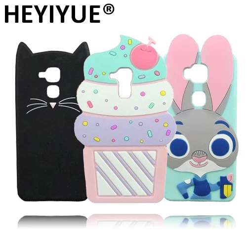 

Silicone Case For Huawei Honor 5C 3D Ice Cream Cupcakes Cover Cases For Huawei Honor 7 Lite Cute Cat Judy Cover For Huawei GT3