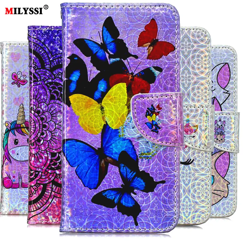 

Laser Fluorescent Flip Case For Xiaomi Redmi 7 Note 7 Pro Leather Wallet Phone Case For Xiaomi Redmi 6 Fundas Capa