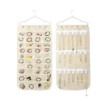 

80-Pockets Jewelry Organizer Hanging Closet Accessory Organizer Folding Travel Storage Bag for Necklace Earrings Ring Bracelet