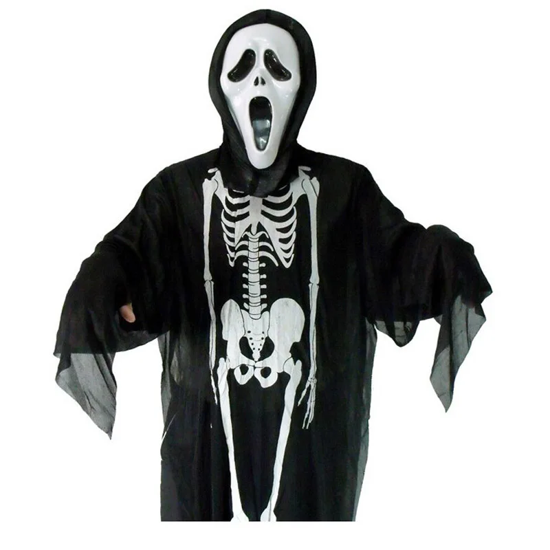 

Mens Women Skull Cloak Cotume Halloween Costume For Adult Death Costume Cosplay Robe Clothing Set