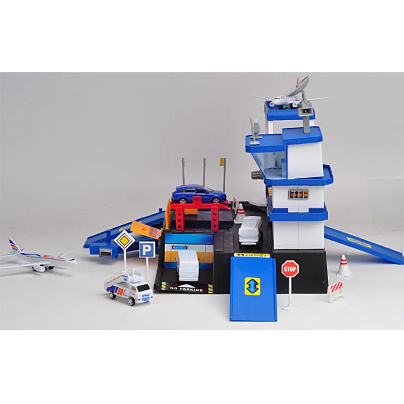 Детский Международный авиационный центр модели образовательных игрушек для детей DIY колеса для автомобиля, самолета Здания Аэропорта Briks мальчик игрушка