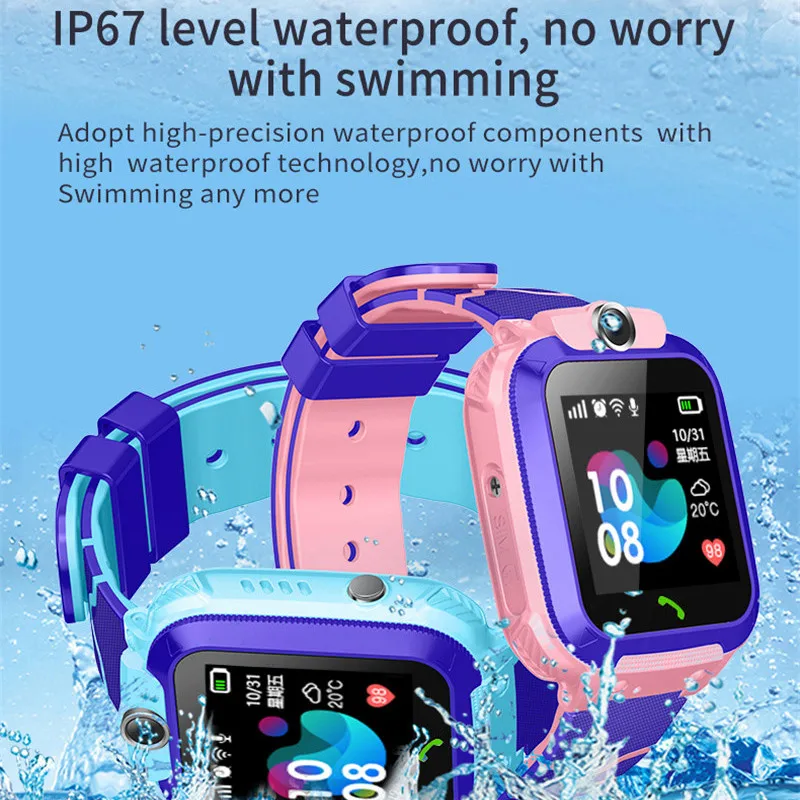 

S12 Child Smart Watch IP67 Waterproof Children SOS Call Location Finder Smartwatch Intelligent Photo Taking Baby Phone Watch