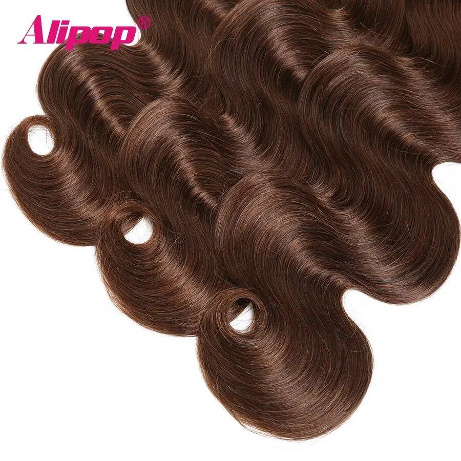 #4 Colored Body Wave Bundles Brazilian Hair 3 Bundles Light Brown Human Hair Weave Bundles Deals Hair Vendors Non Remy ALIPOP (5)