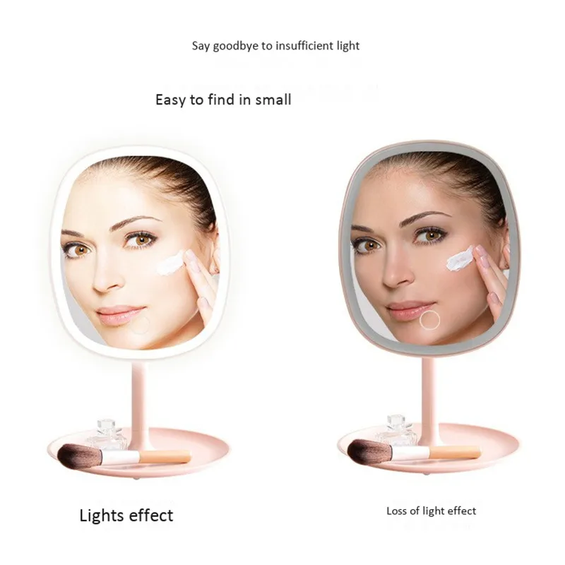 Креативное настольное вращающееся туалетное зеркало с лампой зеркало для макияжа умная зарядка светодио дный получение светодиодного зеркала для макияжа