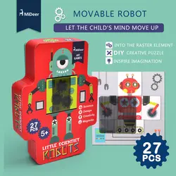 Mideer дети подвижные робот Бумага головоломки растровых головоломки образование и обучения Игрушечные лошадки для детей
