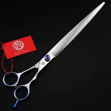 634#10 дюймов бренд фиолетовый дракон Высший сорт изгибая парикмахерские Ножницы 440C большой камень Товары для кошек Товары для собак домашних животных Резка Ножницы ножницы волос