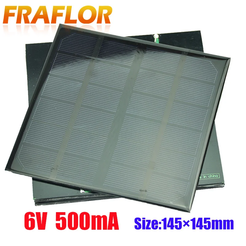 

6V 500mA 3W 5Pcs/Lot Solar Monocrystalline Silicon Cell Panels Solar Power 3.6V Battery Charge Solar Cell 145*145*3 Wholesale