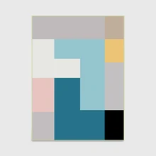 Современная мода геометрические блоки нескользящая дверь/кухонный Коврик Гостиная Спальня, зал прикроватный ковер декоративный ковер синий серый