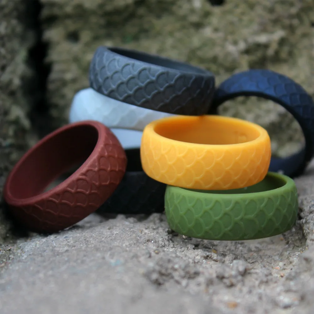 

7pcs/set Women Men Silicone Wedding Ring Men Elegant Flexible Rubber Comfortable Outdoor Sports Band Ring Jewelry size 8 9 10 14
