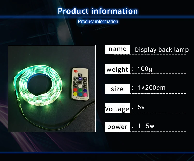 Imported RGB lamp beads Epoxy board waterproof level IP60 wireless remote control  TV background light LDE Light strip