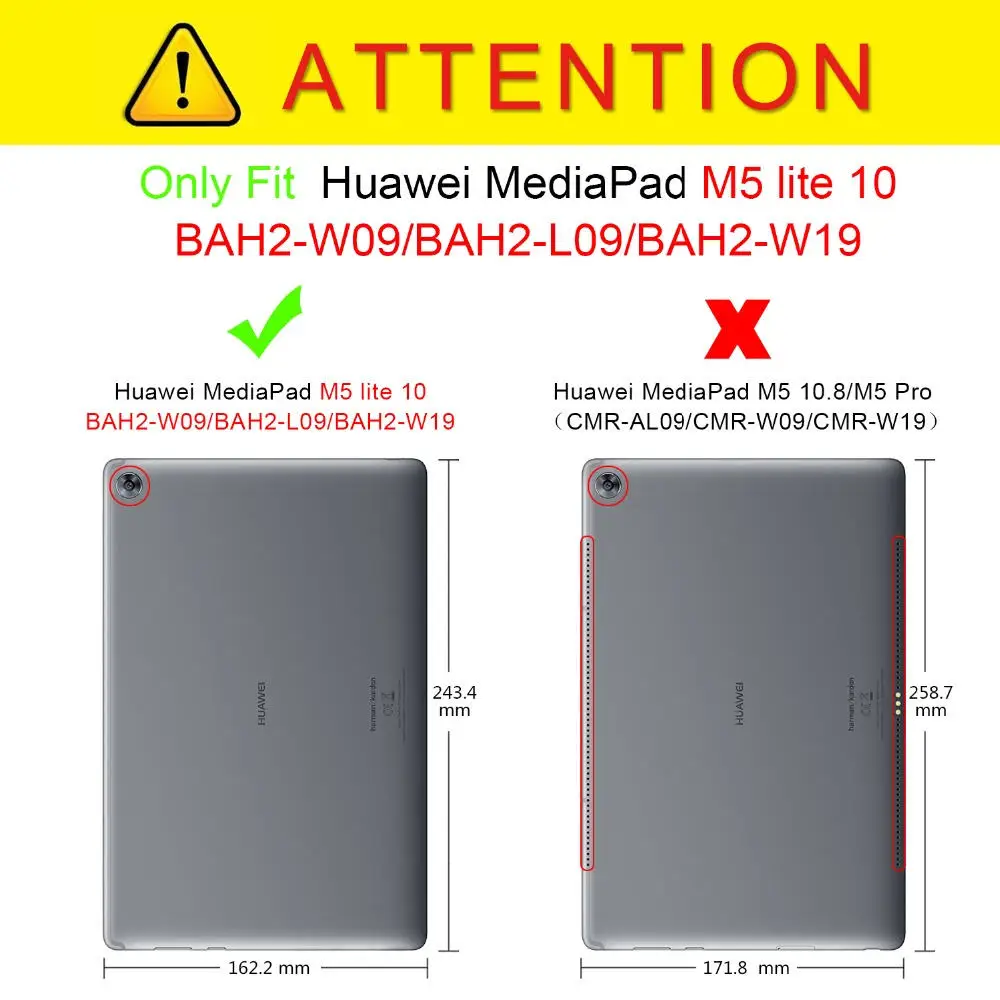 Ультра тонкий чехол для huawei mediapad M5 lite 10 BAH2-W19/L09/W09 10," планшетный ПК чехол-подставка для huawei mediapad M5 lite 10 Чехол