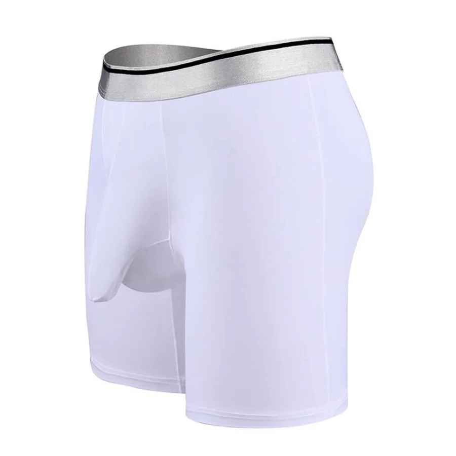 

Ice silk long style Men Super Big super larger size 7XL men's male boxer underwears comfortble clothing colors blue white 1125