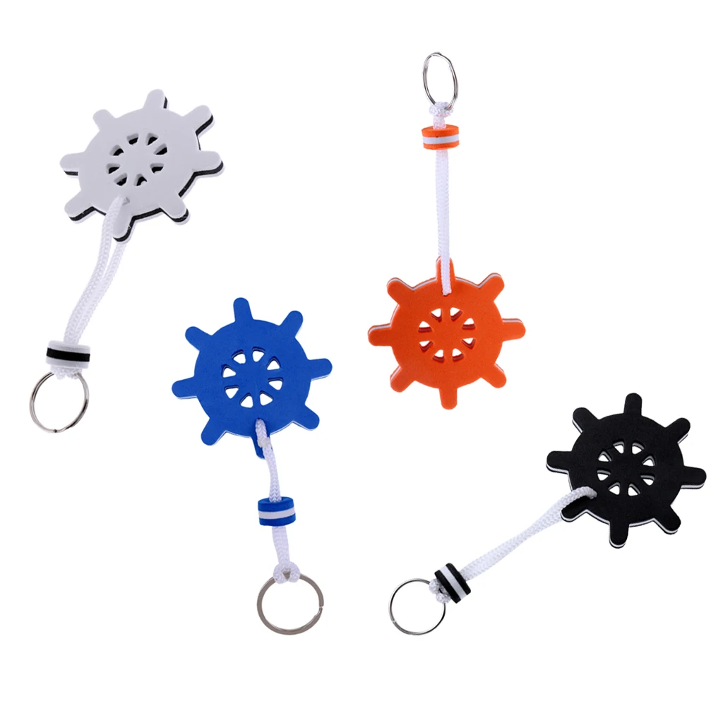 4pcs Floating Key Rings Marine Boat Nautical Kayaking Floating Foam Keychains
