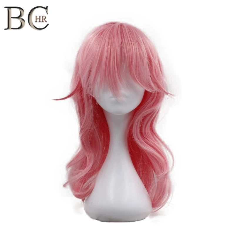 

BCHR Pink Color Cosplay Wig Long Wave Synthetic Wig for Women Free Shipping