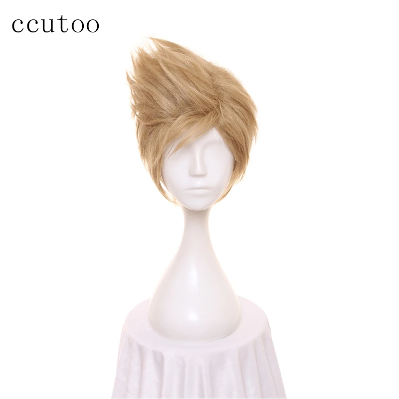 

ccutoo 12inch Short Fluffy Layered Men's Blonde Synthetic Wig FF15 Final Fantasy XV Prompto Argentum Cosplay Wig