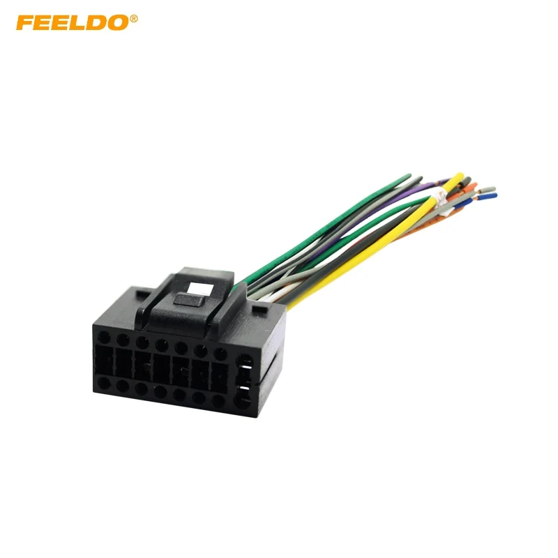 Feeldo 5pcs Car Radio Stereo Wire Harness Plug Cable 16