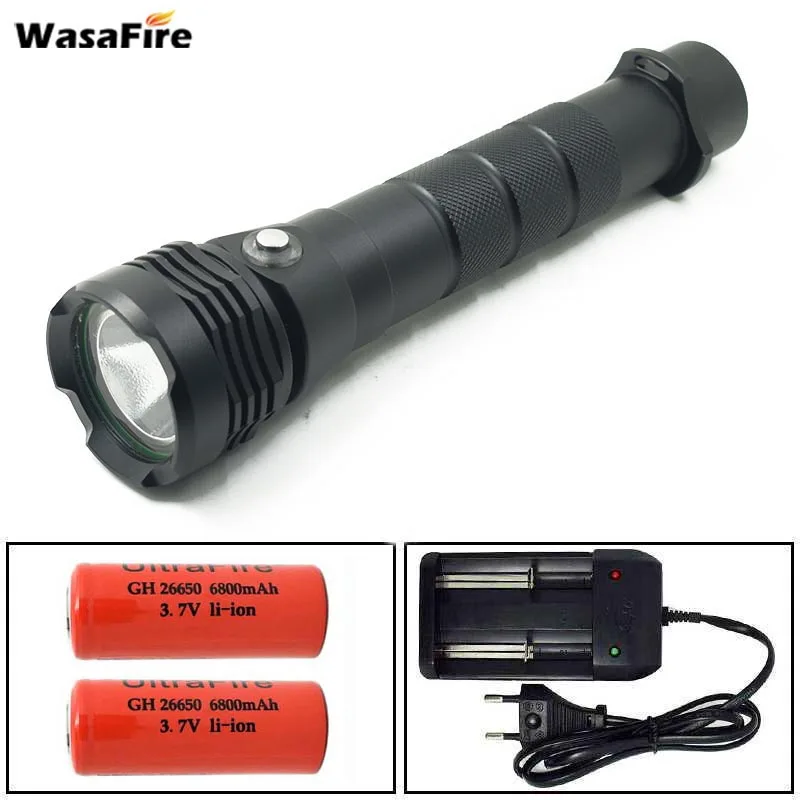 5000LM Scuba U2 White LED Diving Flashlight Torch Light 26650 Underwater 100m