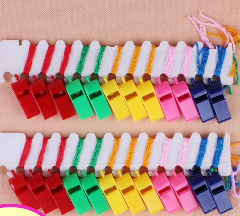 

30pcslot colorful Plastic Referee whistle football whistle basketball whistle party cheer concert cheer activities Children toy