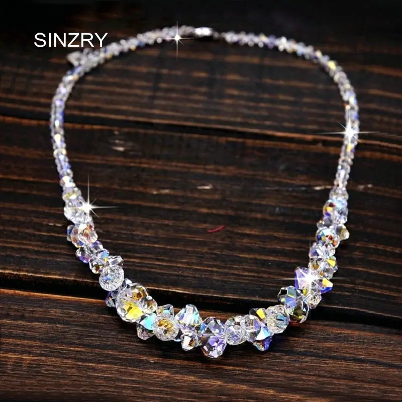 Серьги Чокеры SINZRY из импортного кристалла серебра 925 пробы ручной работы со