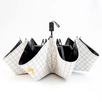 

3 folding umbrella 8 Rib Strong quality stripe Umbrella Men Rain Quality Windproof Rain Umbrella Anti-UV Sun Parasol