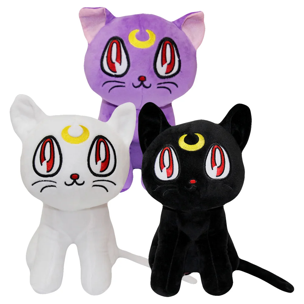Japansese Cartoon Sailor Moon Luna Cat 3 Colors Artemis Plush Toy Soft