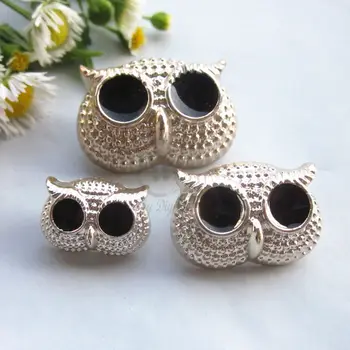 

50pcs 15mm /21mm /25mm Shank Black epoxy Rose Gold Owl Buttons Plastic Craft Headwear diy sewing supplies P0306-005