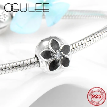 

Enamel magic flower Accessories 925 Sterling Silver clip Lock beads for Women Fit Original Pandora Charm Bracelet Jewelry making