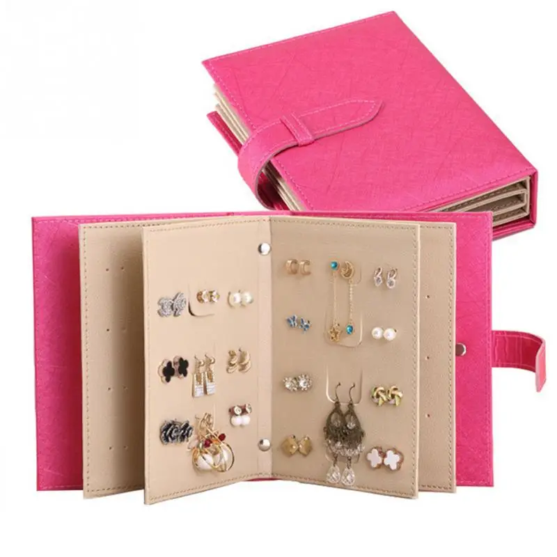

Jewelry Storage Book Stud Earrings Collection Book Pattern Portable Jewelry Display Creative Jewelry Organizer Storage Box