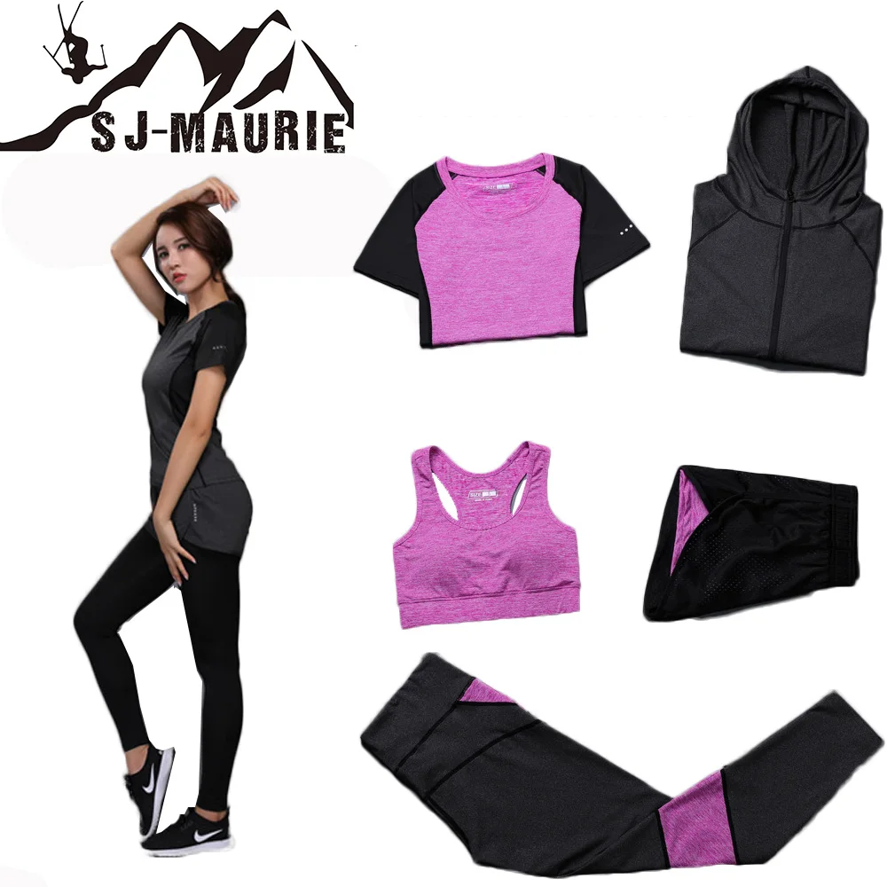 

Women Running Sets Gym Fitness Clothes Tennis Shirt + Pants Running Sportwear Jogging Workout Yoga Leggings Sport Suit S M L XL