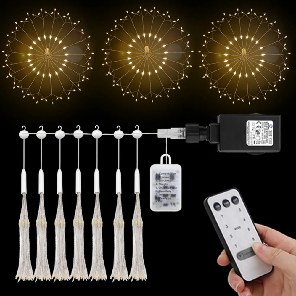 

New Waterproof 7Group Copper Wire LED String Holiday Lighting Fairy Garland For Christmas Tree Wedding Party Decoration With RC